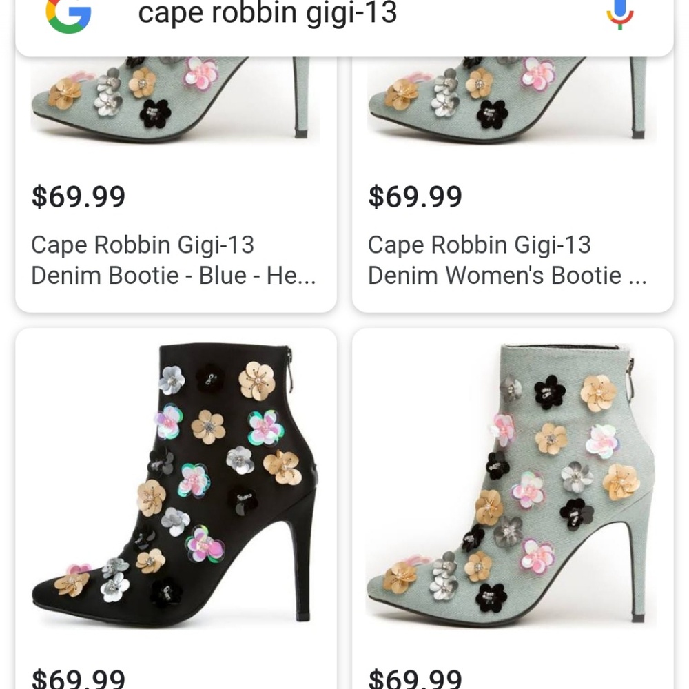 Sequin flowers denim bootie , very Anthropologie - Picture 3 of 8